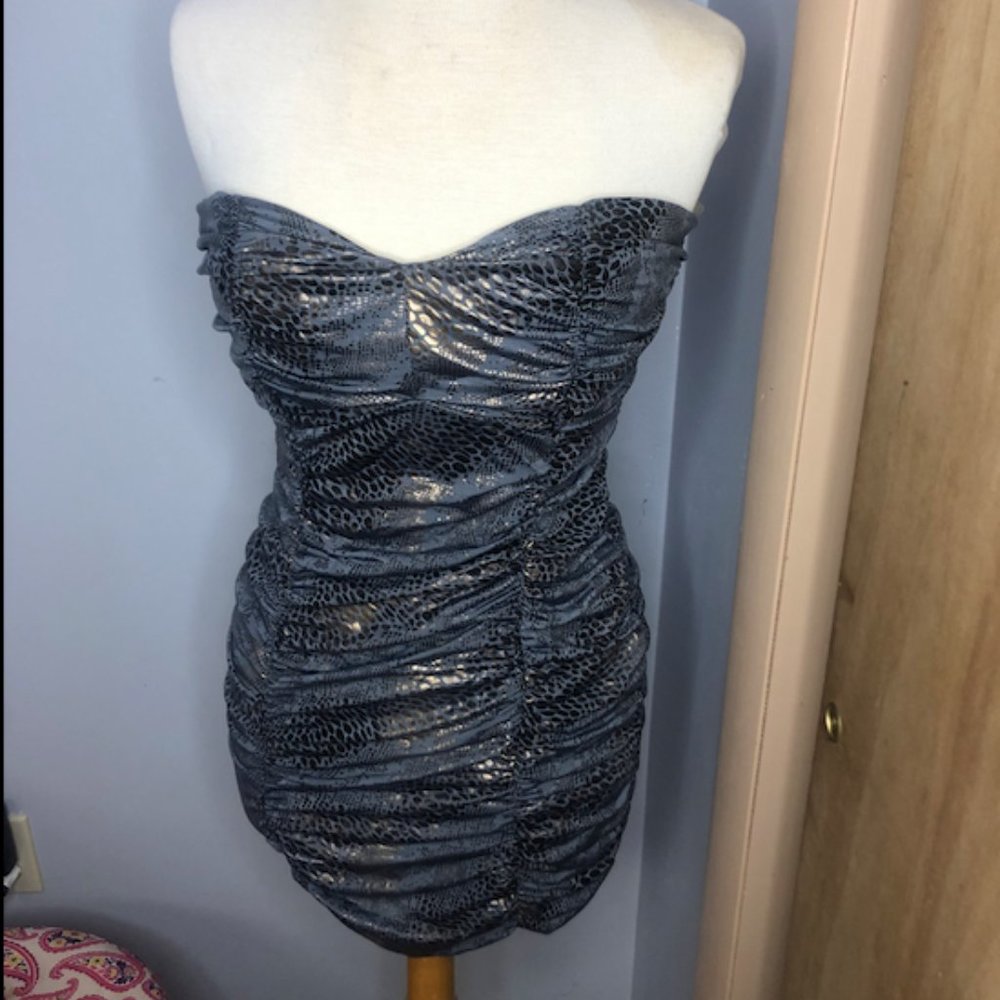 Snake Skin Strapless Dress